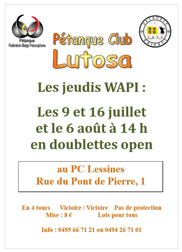 9 et 16 et 19 juillet2026pclutosa