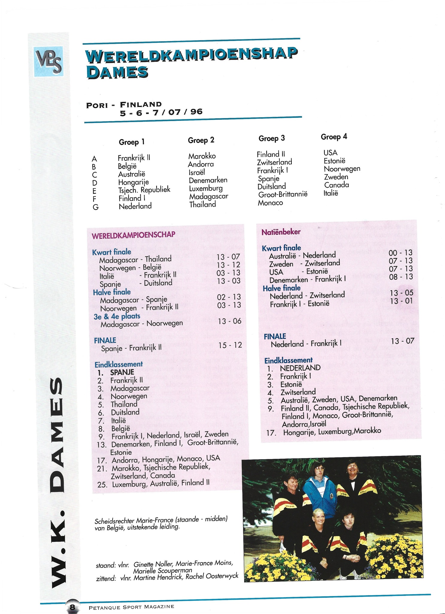 CHAMPIONNATDUMONDE1996 FEMININESaPORIFINLANDE