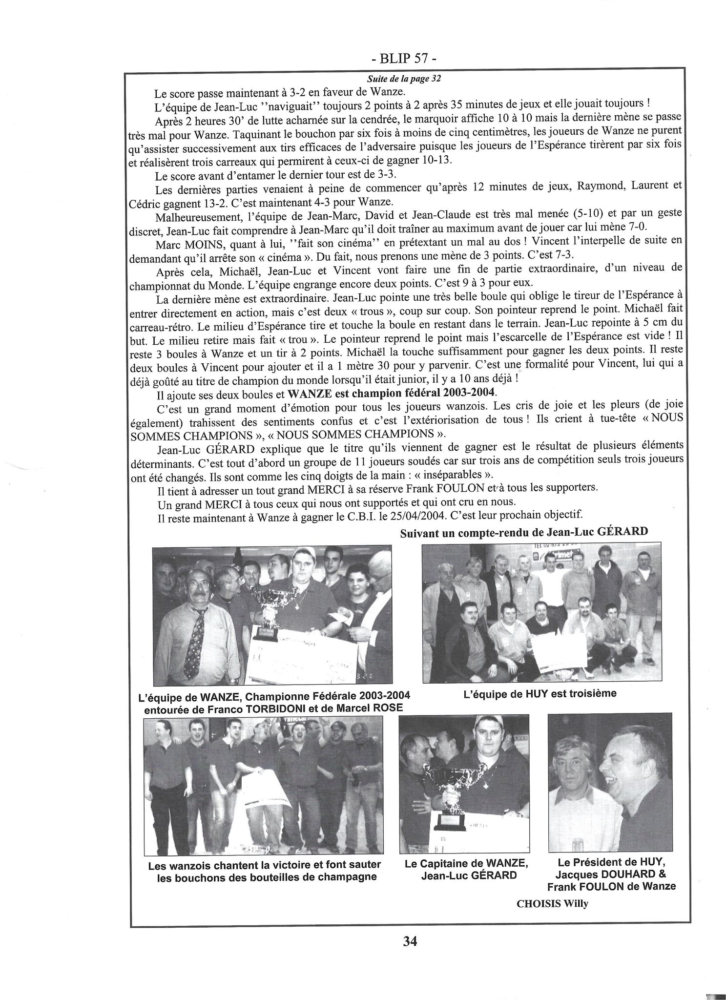 FINALE FEDERAL INTERCLUBS 2004 WANZE CHAMPION 2