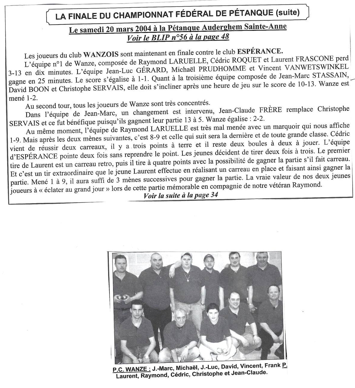 FINALE FEDERAL INTERCLUBS 2004 WANZE CHAMPION
